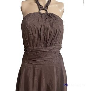 White House Black Market Brown Midi Dress Size 6